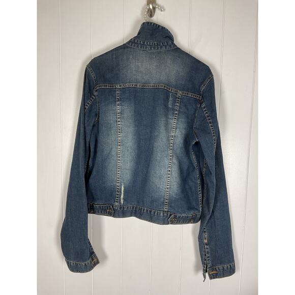 Hudson Jeans Women's Denim Jacket Intentional Distressing Size XL - Picture 7 of 8